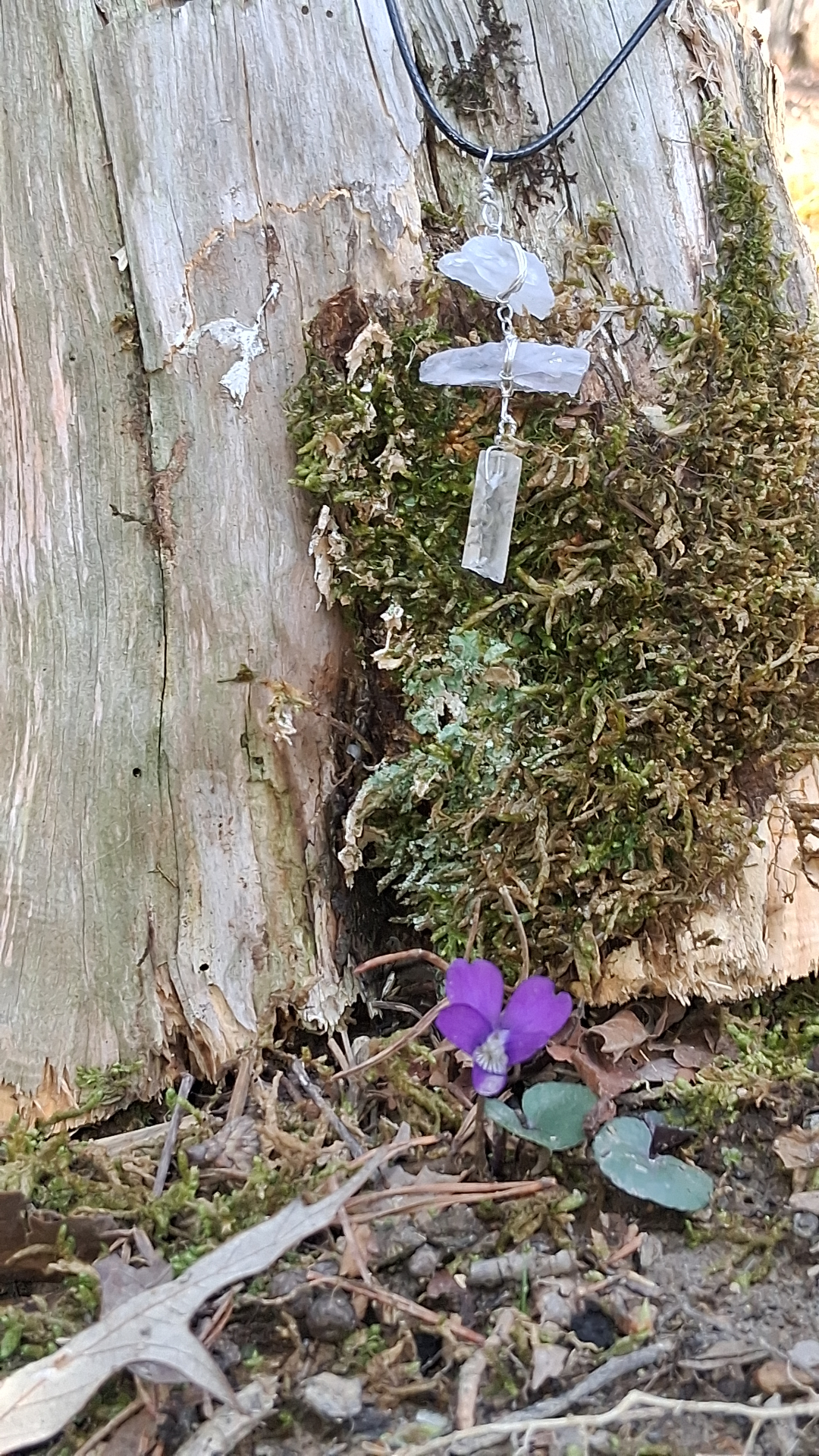 Lorra, maker of The Peculiar Path, with a handmade pendant